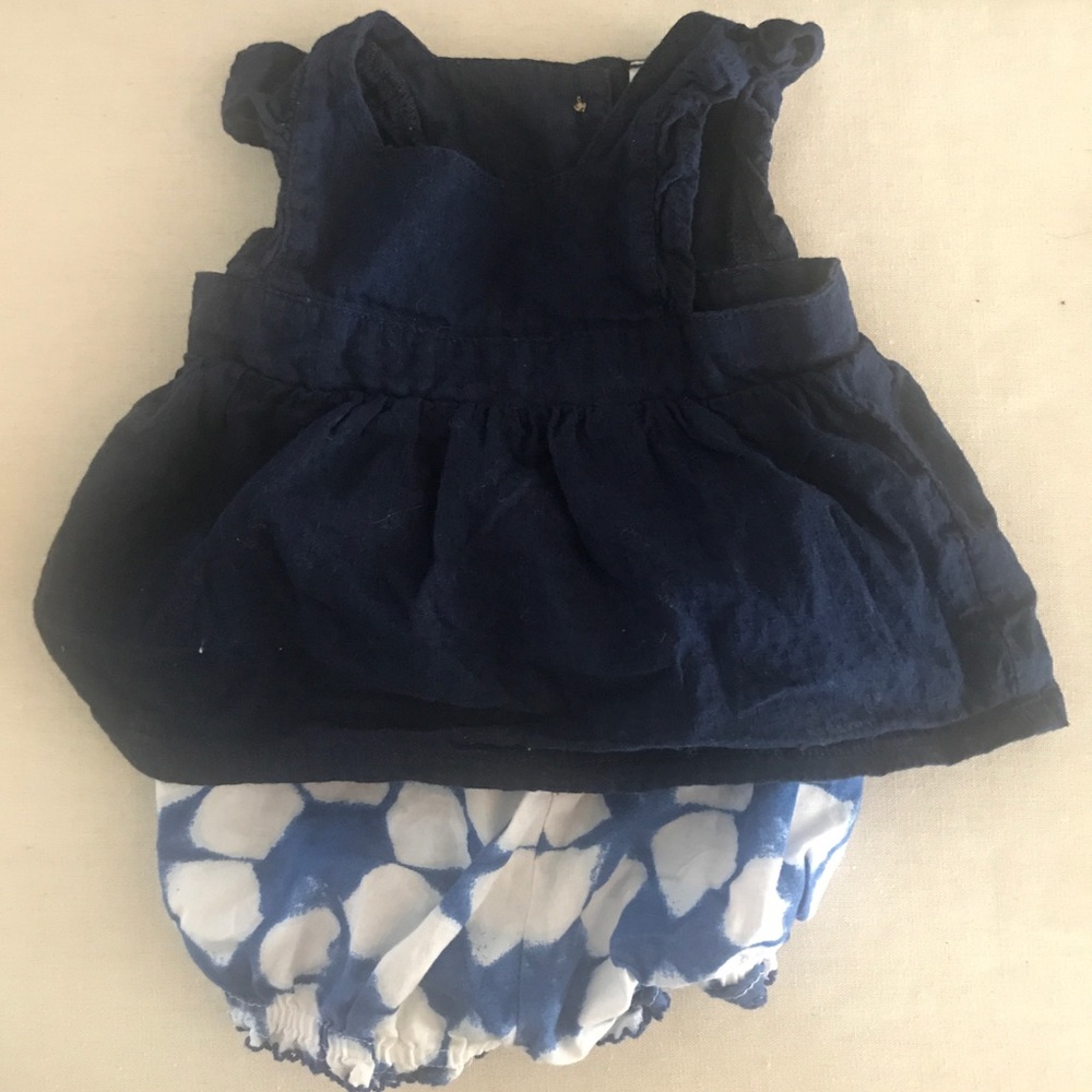 Blue 2 piece set tie dye baby girl